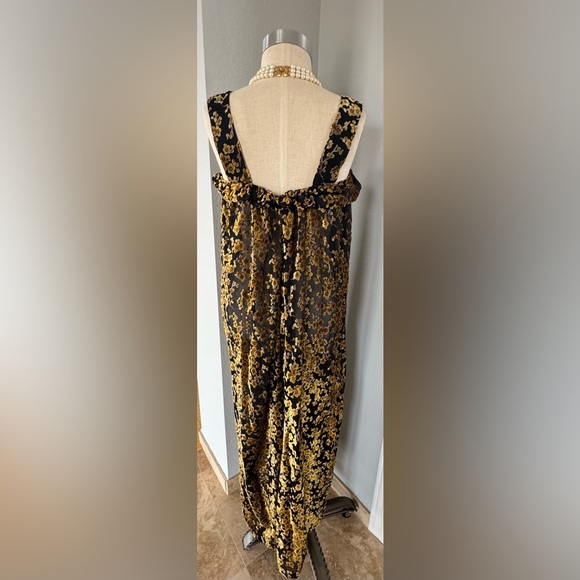 Homemade Cherry Blossom Velvet Sheer Dress Fits Large - Picture 4 of 11